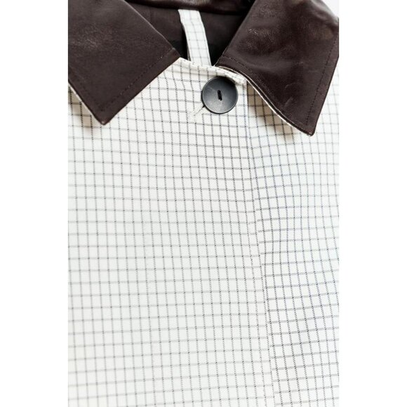 ZARA ZW COLLECTION LEATHER COLLAR SHORT TRENCH COAT - Picture 9 of 9